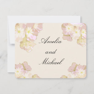 Pastel Peach & Cream Floral Wedding Invitation
