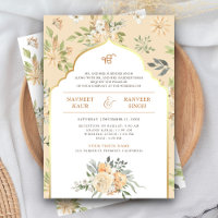 Pastel Peach Floral Anand Karaj Sikh Wedding