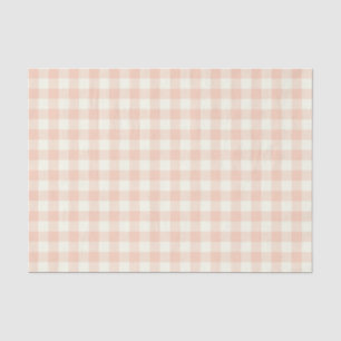 Pastel Peach Gingham Buffalo Check Plaid Pattern   Tissue Paper