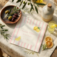 Pastel Peach Lemon Stripes Bridal Shower