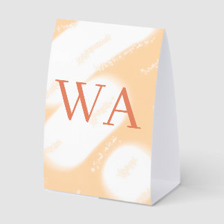 Pastel peach orange white monogram retro bold name