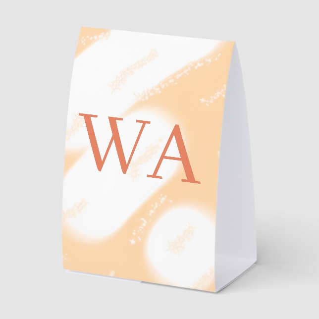 Pastel peach orange white monogram retro bold name (Front)