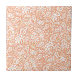 Pastel Peach Paisley Tile