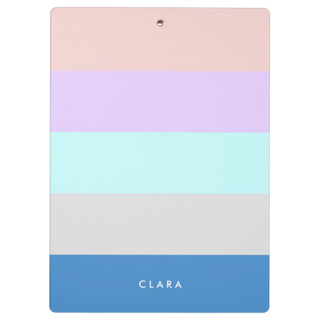 pastel peach purple mint grey blue colour block clipboard (Back)