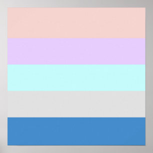 pastel peach purple mint grey blue colour block poster
