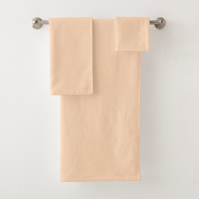 Pastel Peach Solid Colour | Classic | Elegant Bath Towel Set (Insitu)