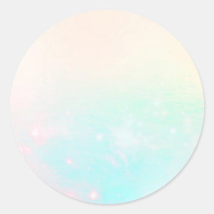 pastel peach turquoise classic round sticker