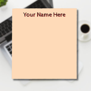Pastel Peach Unique Personalised Teacher Gifts Notepad