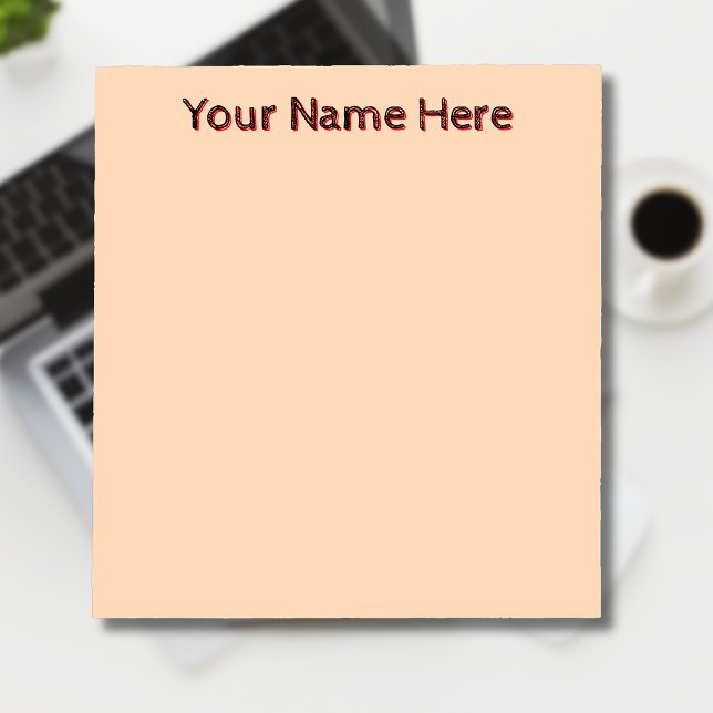 Pastel Peach Unique Personalised Teacher Gifts Notepad (Creator Uploaded)