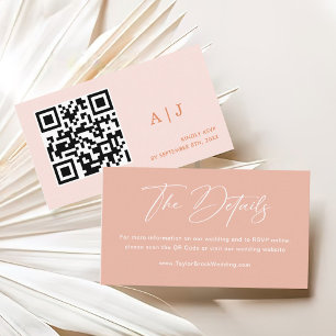 Pastel Peach Wedding Website Enclosure Card