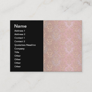 Pastel Peachy Damask Business Card