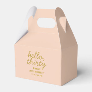 Pastel Peachy Hello Thirty Birthday  Favor Box