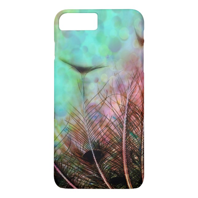 Pastel Peacock Feathers iPhone 7 Case (Back)