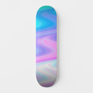 Pastel Peacock Waves Skateboard