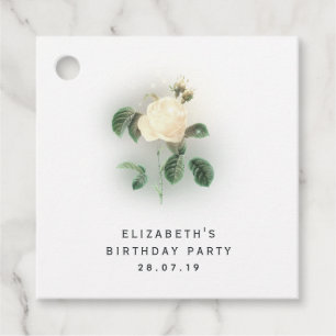 Pastel Pearl coloured Rose and Damask Favour Tags