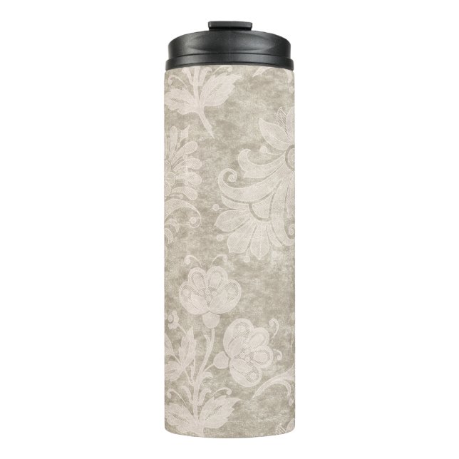 Pastel Pearl Damask Pattern Thermal Tumbler (Front)