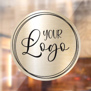 Pastel Pearl Gold Glam Metallic Look Circle Logo