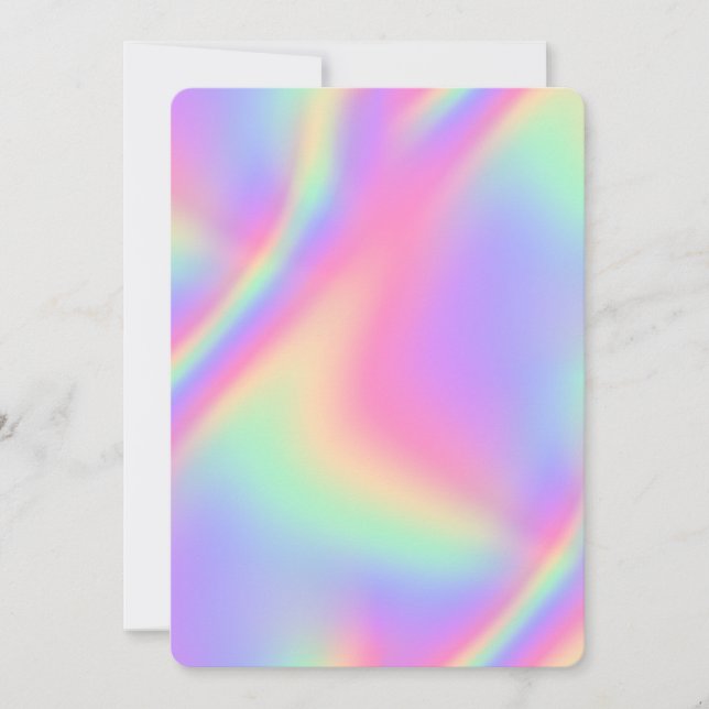 pastel pearl holographic invitation (Front)