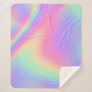 pastel pearl holographic sherpa blanket