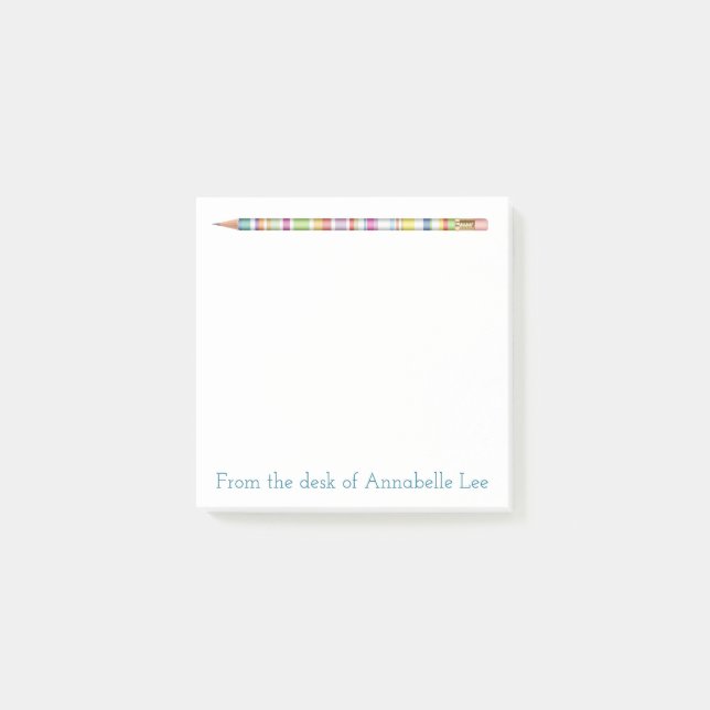 Pastel Pencil Four Post-it Notes (Front)