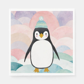 Pastel Penguin Peak Napkin