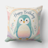 Pastel Penguin Rainbow Birthday Celebration