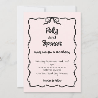 Pastel Penmanship Wedding Invitation Blush 
