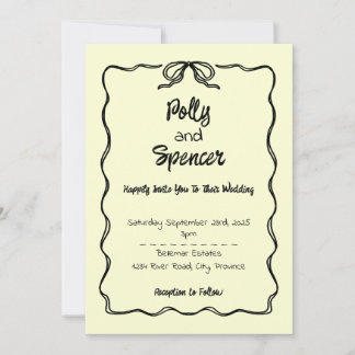 Pastel Penmanship Wedding Invitation Buttercream 
