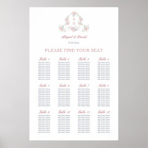 Pastel Peonies Frame Wedding Seating Chart
