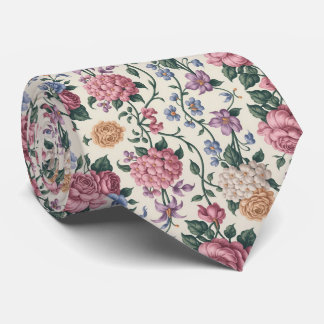 Pastel Peony Floral Tie