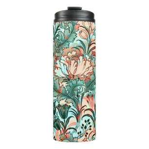 Pastel Peony Tulip Crocus William Morris Pattern Thermal Tumbler