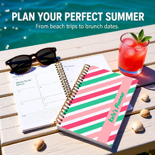 Pastel Peppermint Candy Stripes Summer Planner