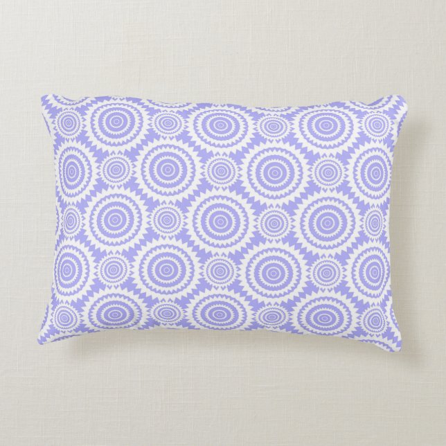 Pastel Periwinkle Blue Geometric Pattern Decorative Cushion (Back)