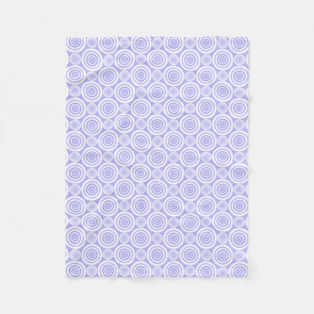 Pastel Periwinkle Blue Geometric Pattern Fleece Blanket (Front)