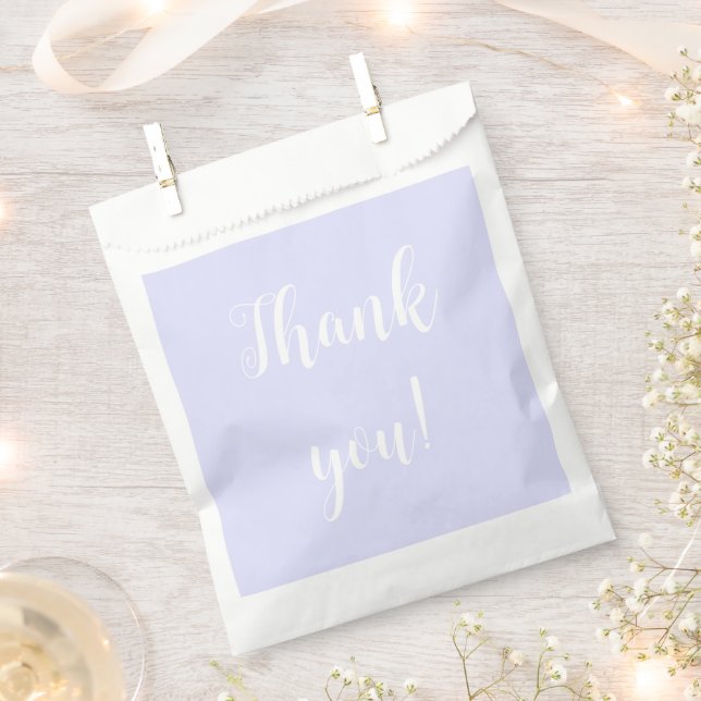 Pastel Periwinkle Purple Thank You Notes Favour Bag (Clipped)