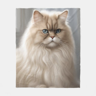 Pastel Persian Cat Portrait Fleece Blanket