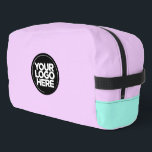 Pastel | Personalised Corporate Logo and Text Dopp Kit<br><div class="desc">Classic pastel pink blue and lavender purple | Personalised Corporate Logo and Text Modern Business Printed Backpack</div>