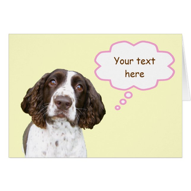 Pastel Personalised English Springer Spaniel Card (Front Horizontal)