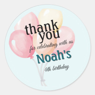Pastel Personalized Birthday Sticker Balloon