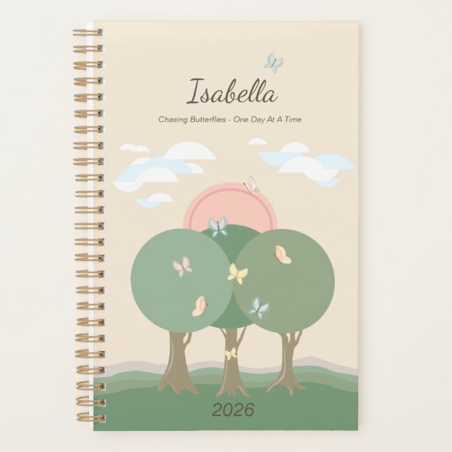 Pastel Personalized Butterfly Affirmation  Planner (Front)