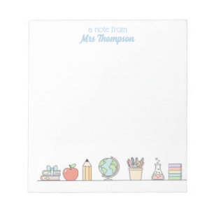 Pastel Personalized Teacher Writing Notepad