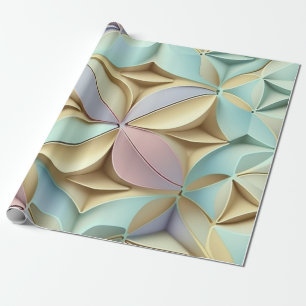 Pastel Petal Shapes with Soft Sculpted Shading Wrapping Paper