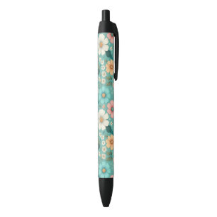 Pastel Petals Black Ink Pen