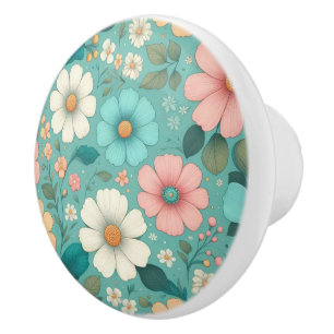 Pastel Petals Ceramic Knob