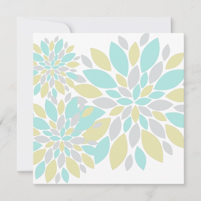 Pastel Petals Flower Pattern Flat Card (Front)