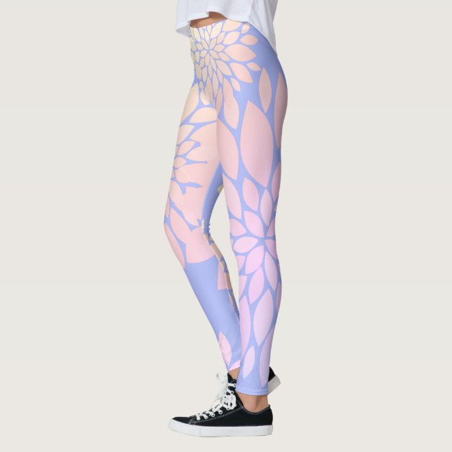 Pastel Petals Flower Pattern Leggings (Left)