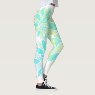 Pastel Petals Flower Pattern Leggings