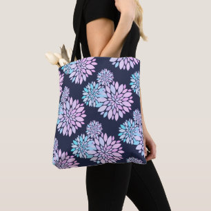 Pastel Petals Flower Pattern Tote Bag