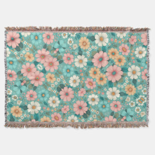 Pastel Petals Throw Blanket