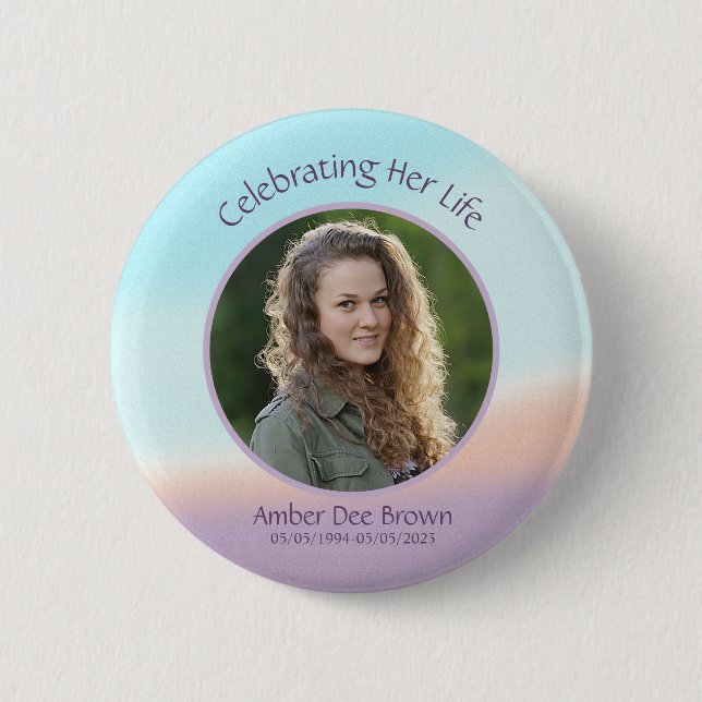 Pastel Photo Life Celebration 6 Cm Round Badge (Front)